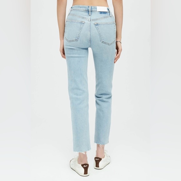 RE/DONE Comfort Stretch High Rise Straight Leg 70s Stove Pipe Jeans in Mid 90’s - Picture 6 of 15